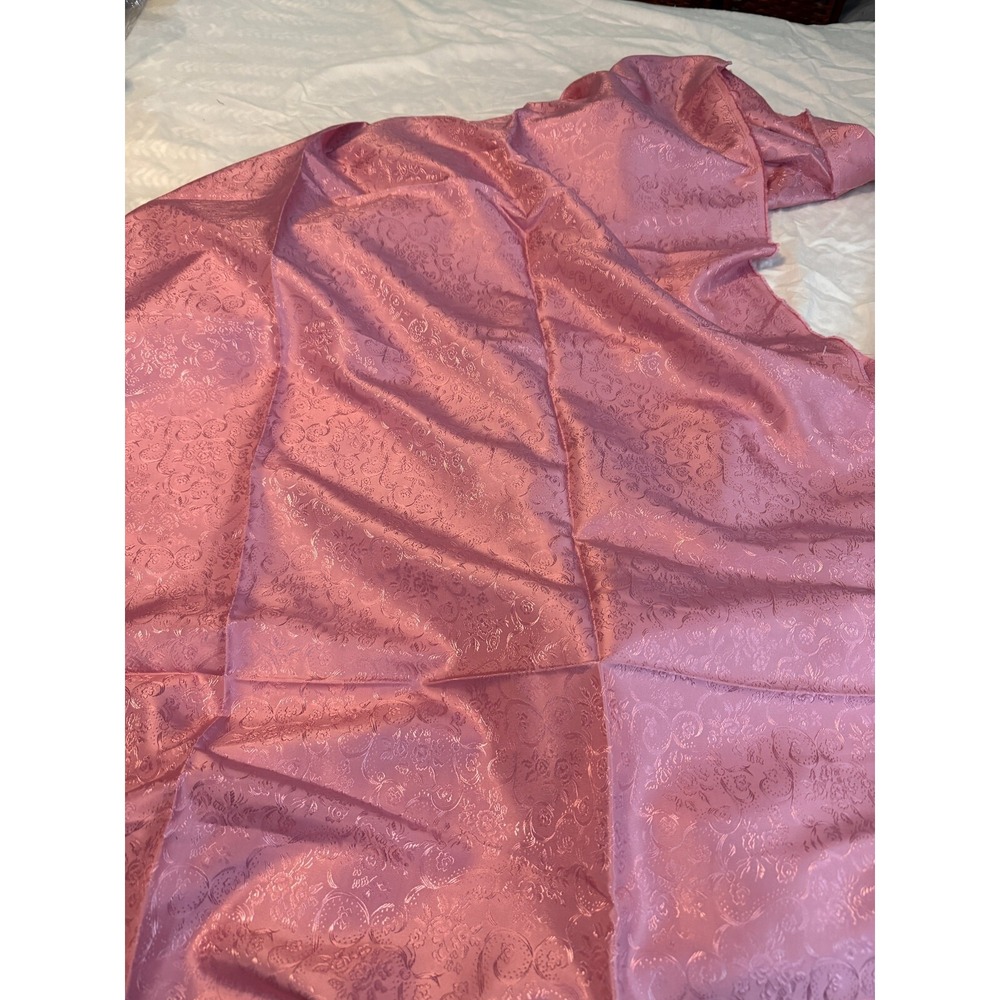Vintage Elegant Pink Brocade 3.5 yards Fabric High Sheen Ornate 44"wide glimmer - Picture 2 of 4